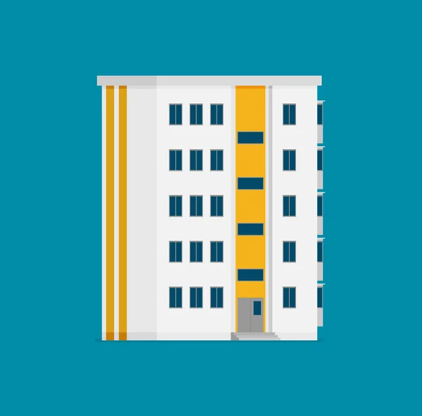 Ilustración Vectorial Plana Del Edificio Apartamentos — Archivo Imágenes Vectoriales