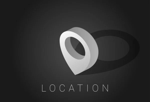 Location Pointer Icon Graphic Flat Vector — Stock Vector
