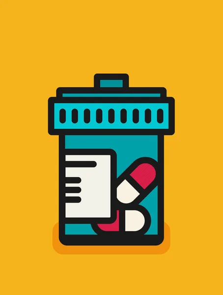 Orvosi Palack Különböző Tablettákkal Kapszulákkal — Stock Vector