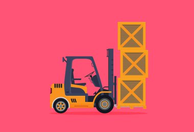 Forklift aracının düz bir şekilde illüstrasyonuName