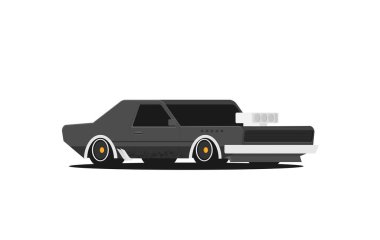 Düz stil kaslı araba