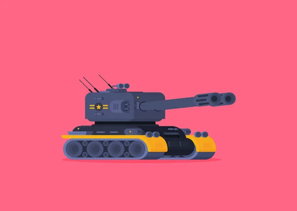 Tanque Sobre Fondo Rosa Brillante — Vector de stock