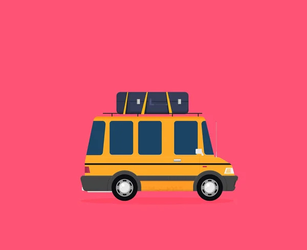 浅色背景的简单旅游车 — 图库矢量图片