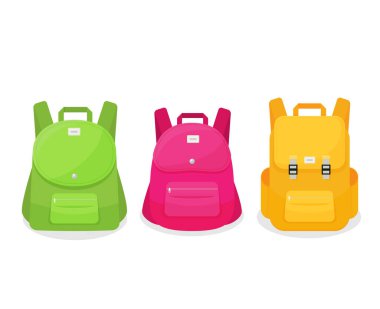 okul sırt çantaları beyaz arkaplanda izole edildi