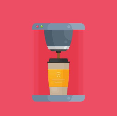 Arka planda izole edilmiş kağıt bardaklı kahve yapmak