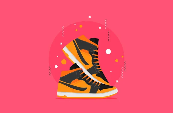 Vector Illustration Modern Sport Shoes — Stock Vector