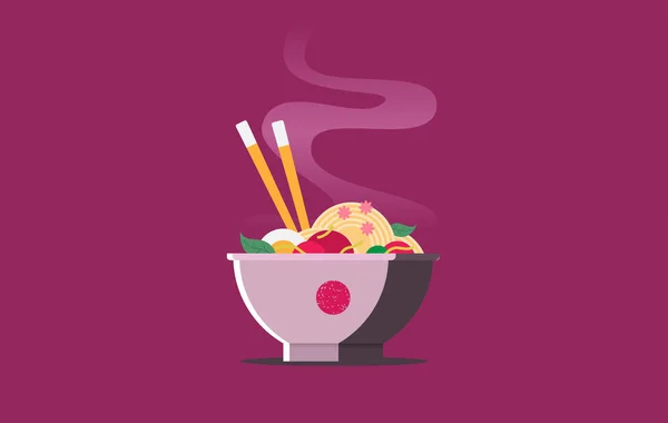 Illustration Vectorielle Icône Bol Alimentaire Japonais — Image vectorielle