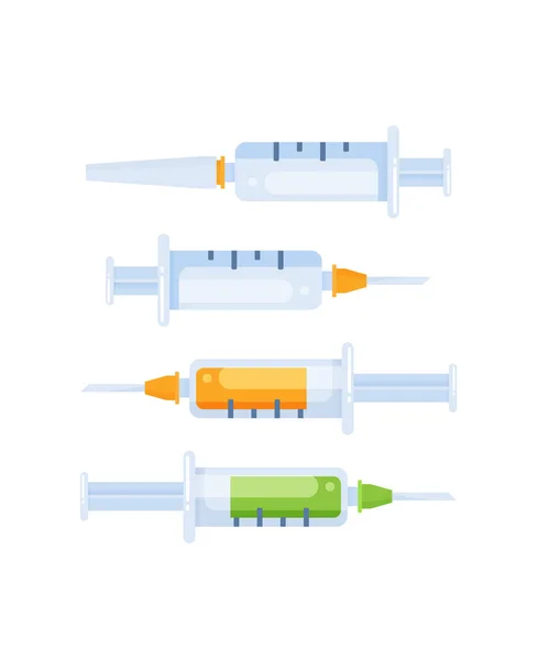 Jeringas Aisladas Sobre Fondo Blanco — Archivo Imágenes Vectoriales