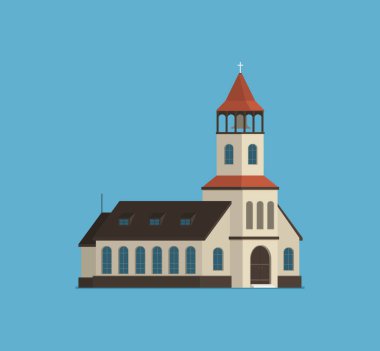 Hristiyan kilisesi düz vektörü renkli
