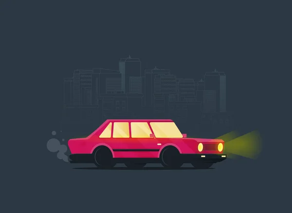 Vektor Illustration Eines Alten Autos — Stockvektor