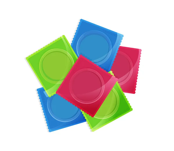 Kondomy Rovném Vektorovém Stylu — Stockový vektor