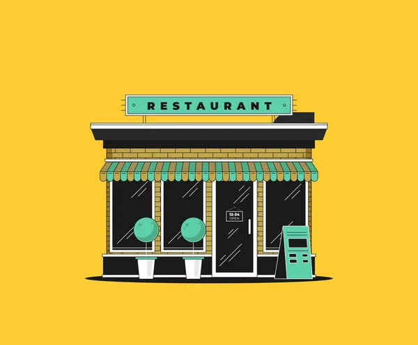Restaurante Construção Vetor Ilustração —  Vetores de Stock