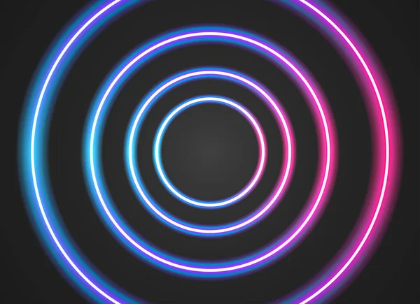 Plochý Vektor Neon Záře Cyberpunk Pozadí Dynamické Tvary Složení Vektor — Stockový vektor