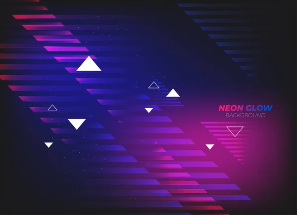 Lapos Vektor Neon Világít Cyberpunk Háttér Dinamikus Formák Összetétele Vektor — Stock Vector