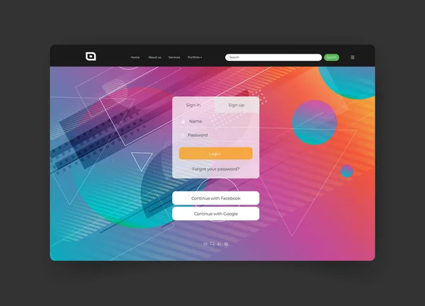 Vector Moderne Farbenfrohe Landing Page — Stockvektor