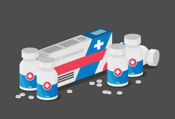 Meds Concept Platte Stijl Vectorbeeld — Stockvector