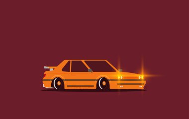 Siyah arka planda araba simgesi. vektör illüstrasyonu