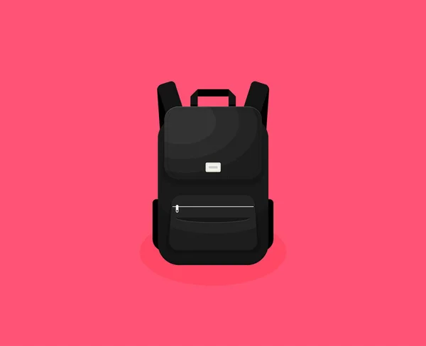 ピンクを基調としたフラットスタイルのバックパックアイコン ブリーフケースと手荷物ベクトルイラスト — ストックベクタ