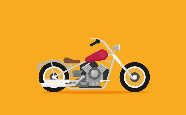 Vektor Művészet Klasszikus Motorkerékpár Sárga Alapon — Stock Vector