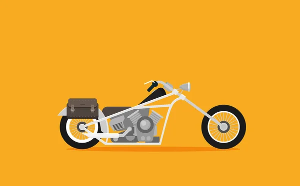 Arte Vetorial Motocicleta Clássica Fundo Amarelo — Vetor de Stock