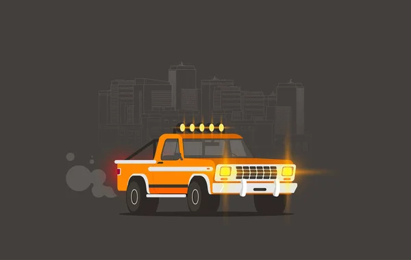Taxi Bil Med City Street View Vektor Illustration — Stock vektor