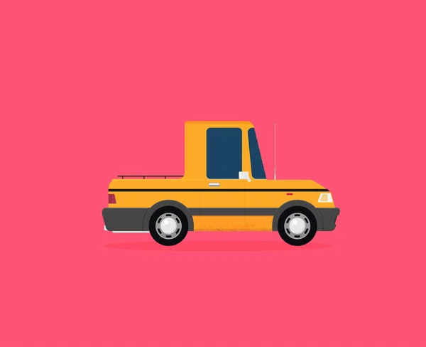 Icono Camión Estilo Plano Aislado Sobre Fondo Rojo Símbolo Transporte — Vector de stock