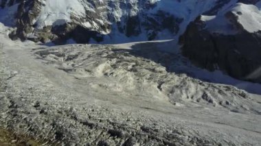 Beautiful mountains of the Caucasus. Fog in the mountains. Glacier /   .   . 