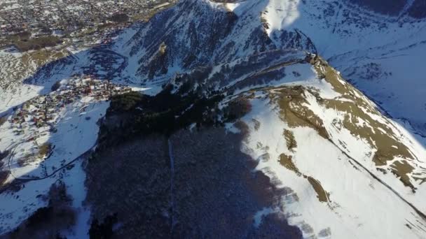 Berge Winter Georgien Kaukasus Und Strahlende Sonne Bergpanorama — Stockvideo