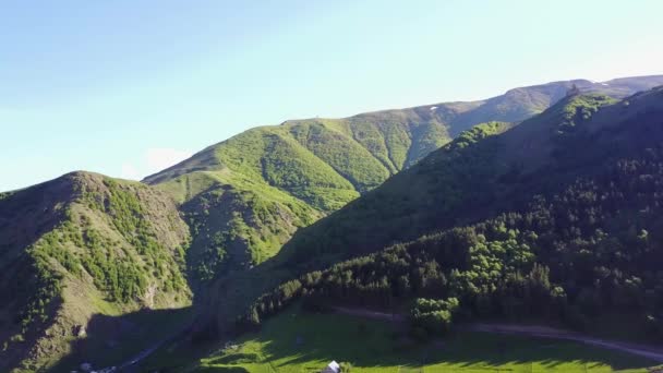 Montagnes Vertes Église Géorgie Montagnes Caucase — Video