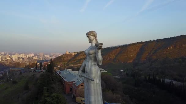 Mor Georgien Bakgrund Berg Tbilisi Georgien Royaltyfri Stockfilm