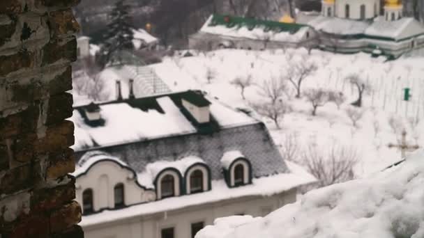 Střešní Pohled Kyjev Kyjevskopečerské Lávře — Stock video