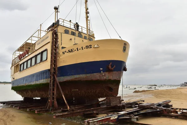 Astilleros Sanlucar Barrameda Cadiz Dondereparan Barcos — Stock Photo, Image