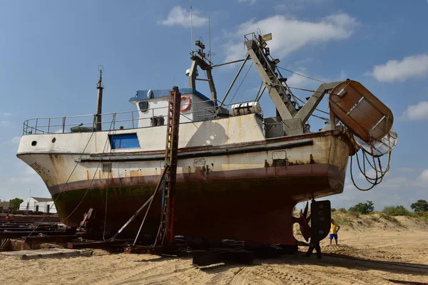 Astilleros Sanlucar Barrameda Cadiz Dondereparan Barcos — Stock Photo, Image