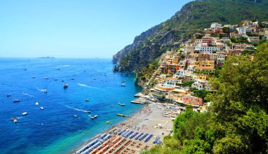 View on Positano on Amalfi coast, Campania region, Italy. clipart