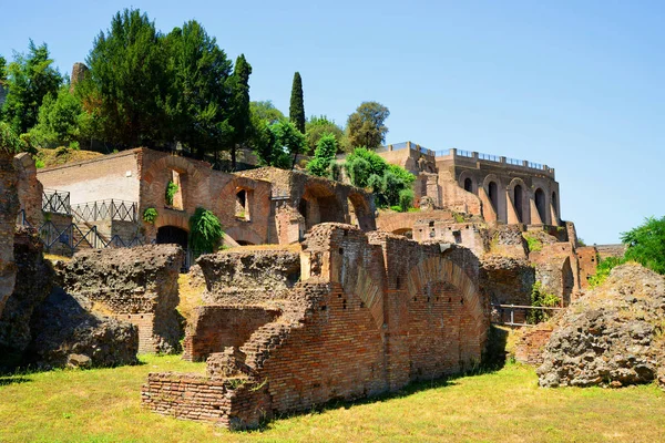 Starożytne Rzymskie Ruiny Palatine Hill Rzym Włochy — Zdjęcie stockowe