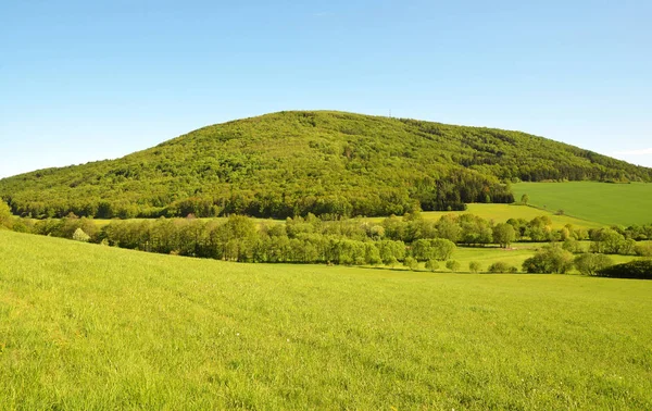 Våren Landskap Solig Dag Landsbygden Nära Staden Klatovy Tjeckien — Stockfoto