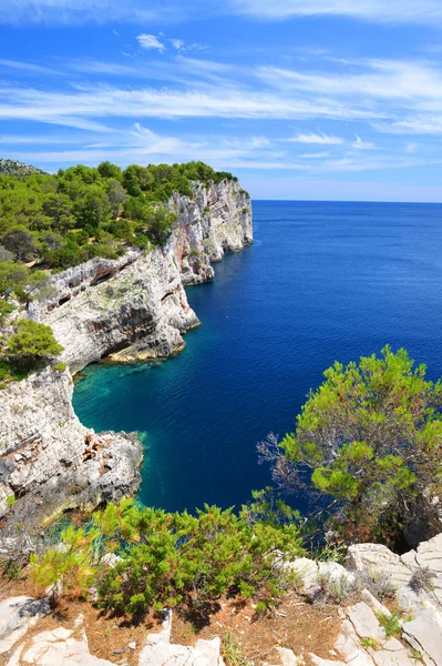 Kliffen Het Natuurpark Telascica Dugi Otok Eiland Adriatische Zee Kroatië — Stockfoto