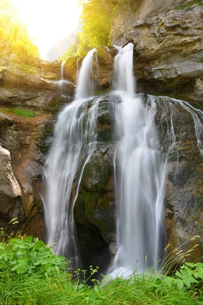 Cascada Cueva Waterfall Ordesa Monte Perdido National Park Pyrenees Mountain — Stock Photo, Image