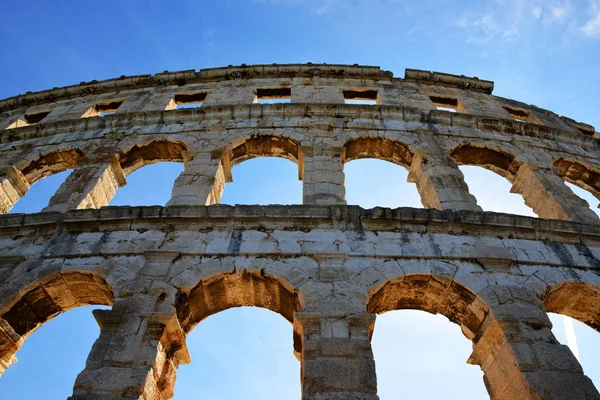 Anfiteatro Romano Pula Antigo Monumento Croácia — Fotografia de Stock