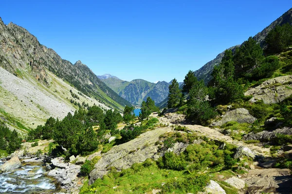 Hegyi Táj Város Cauterets Pyrenees Nemzeti Park Közelében Occitanie Dél — Stock Fotó