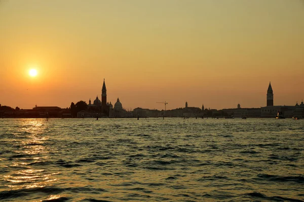 Puesta Sol Sobre Laguna Venecia Italia Europa — Foto de Stock