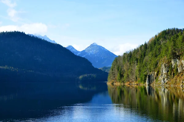 Jezeru Alpsee Ostallgu Čtvrti Bavorsko Německo — Stock fotografie