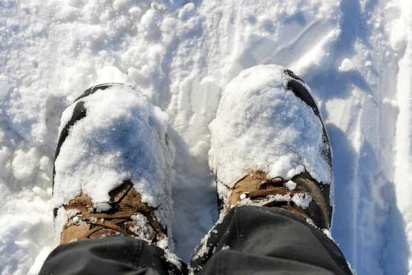 Wandelschoenen Sneeuw — Stockfoto