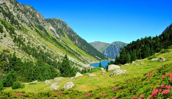 Mountain Landscape Gaube Lake National Park Pyrenees Occitanie South France — Stock Photo, Image