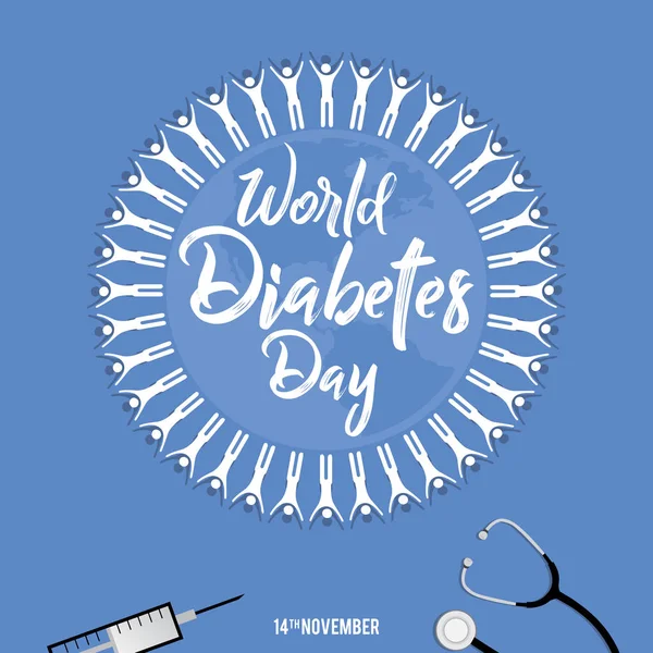 Creatieve Vector Illustratie Banner Voor Wereld Diabetes Dag November Kan — Stockvector