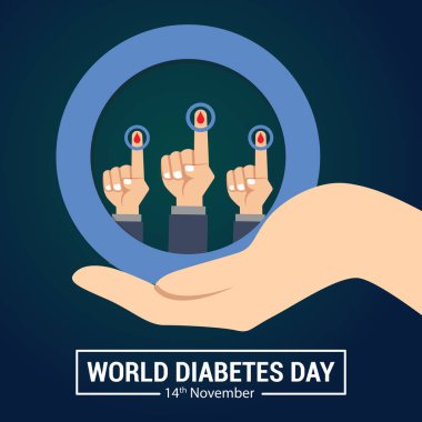 Kasım Dünya Diyabet Günü için yaratıcı vektör çizim banner. Arka plan, afiş, broşür ve şablon tasarımları kullanılabilir. 