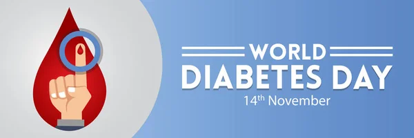 创意向量例证横幅为世界糖尿病天在11月 可用作背景 小册子和模板设计 — 图库矢量图片