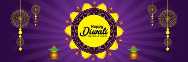 Hint festivali Diwali kutlamaları için zarif bir vektör illüstrasyonu. Reklam, poster, afiş ve arkaplan için kullanılabilir.