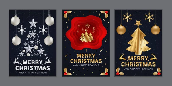 Elegante Feliz Navidad Vector Ilustración Tipografía Diseño Elementos Decoración Vacaciones — Vector de stock