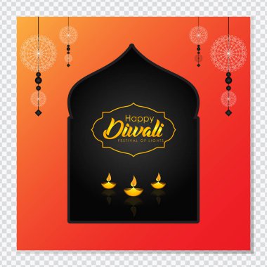 Hint festivali Diwali bayrak, arkaplan ve yaratıcı festival elementleriyle birlikte afiş, arkaplan ve poster için kutlama vektörü çizimi. 